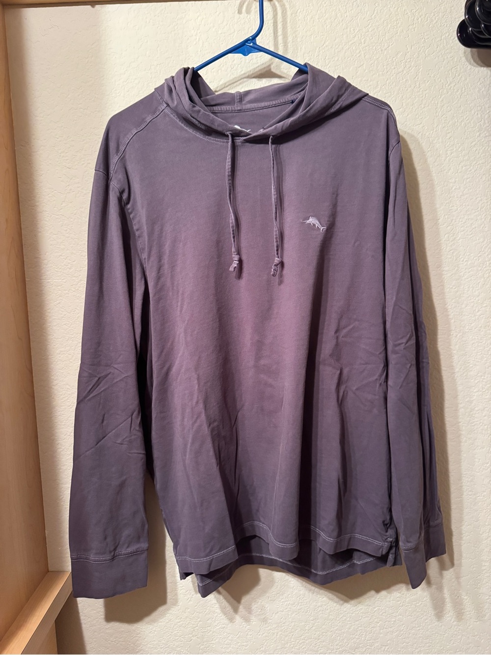 Tommy Bahama Lightweight Hooded Pullover - Gray/Blue, Large
